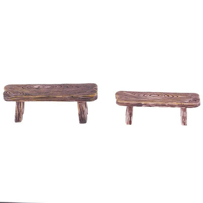 Mini Wooden Bench Set For Fairy Garden And Dollhouse Decoration 2
