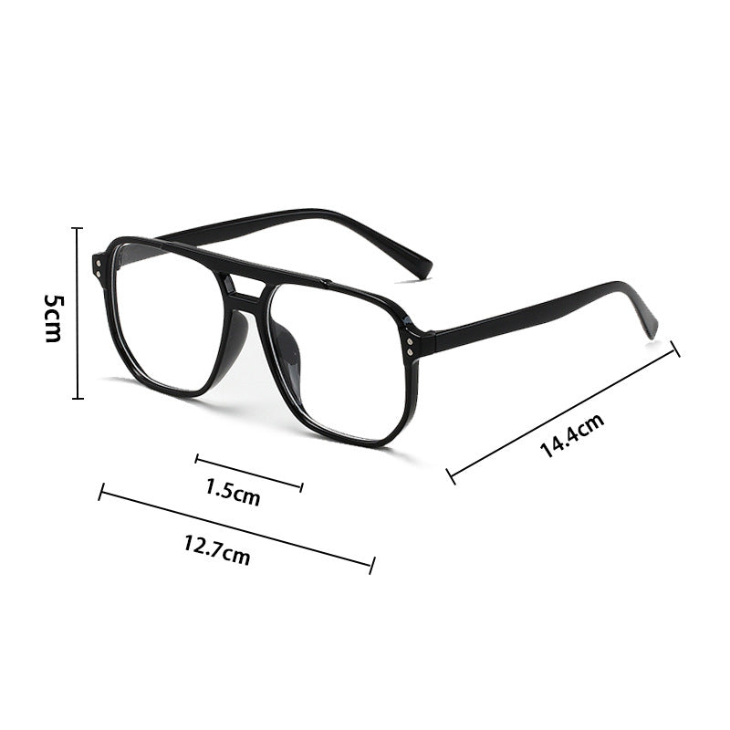 Women Square Sun Glasses Retro Polygon Eyeglasses Men Double Beam Sunglasses Vintage Fashion Black  1
