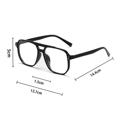 Women Square Sun Glasses Retro Polygon Eyeglasses Men Double Beam Sunglasses Vintage Fashion Black  1