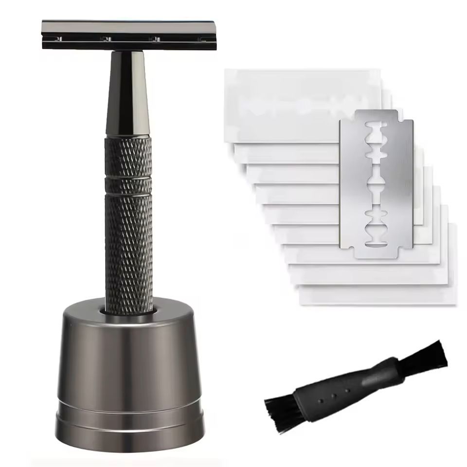 Womens Reusable Double Edge Safety Razor Set with 10 Blades