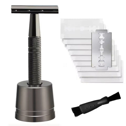 Womens Reusable Double Edge Safety Razor Set with 10 Blades