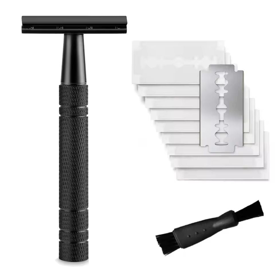 Womens Reusable Double Edge Safety Razor Set With 10 Blades 10