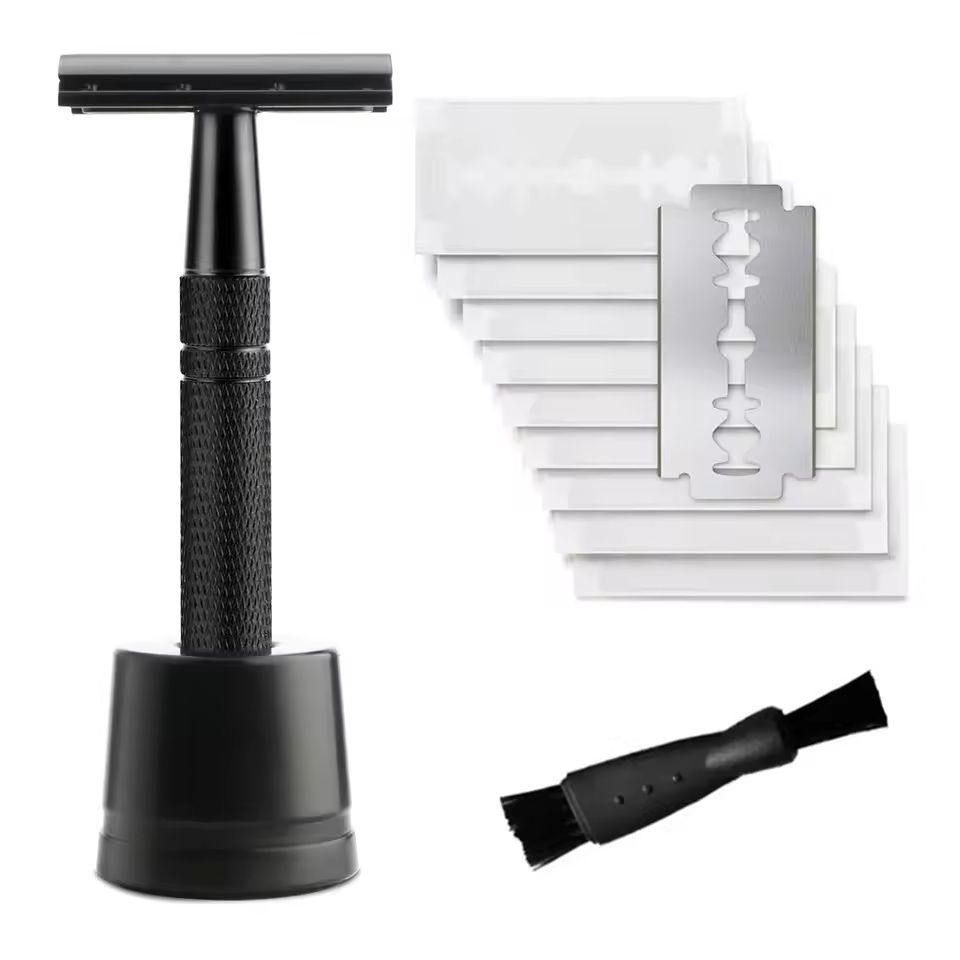 Womens Reusable Double Edge Safety Razor Set With 10 Blades 11