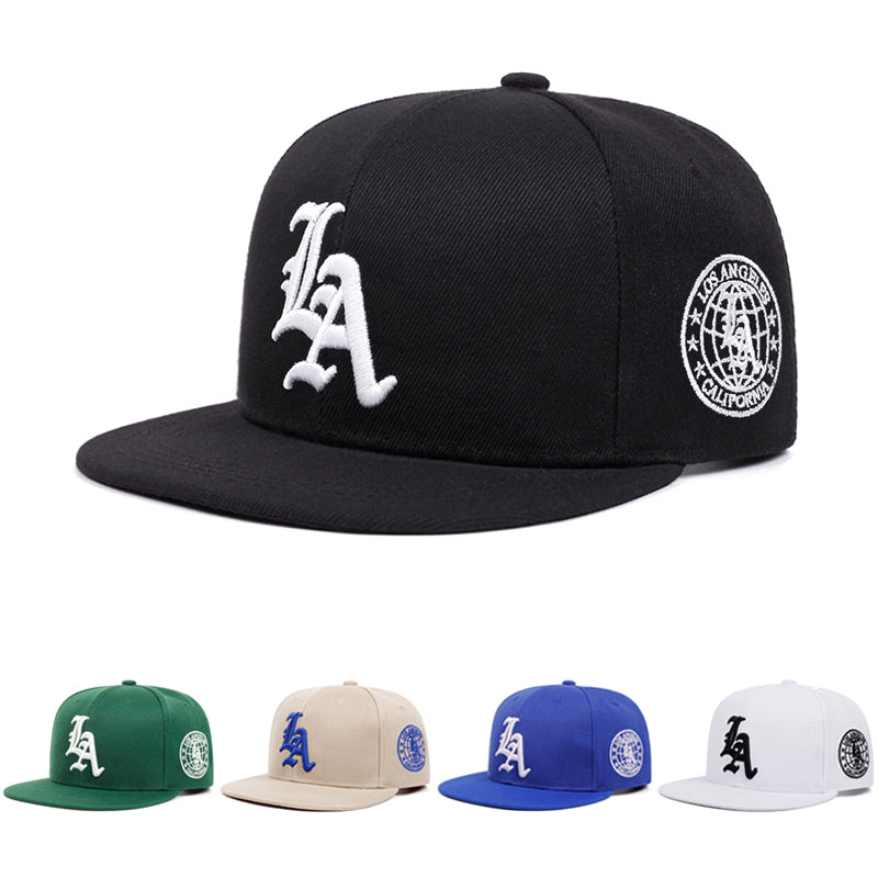 New Los Angels Letter, Cotton Flat Edge Hat, Simple Baseball Hat for Women, Sunshade Hat for Men, Outdoor Hip Hop Hat