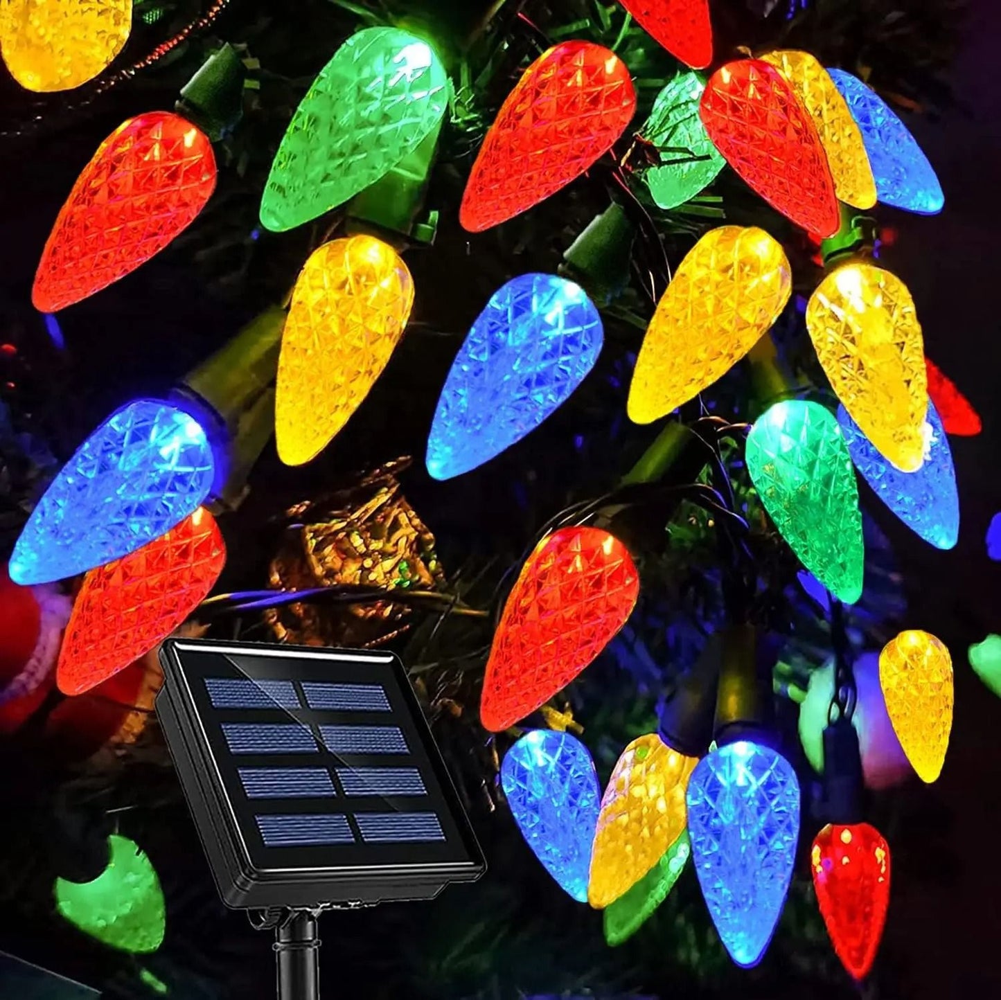 Solar Strawberry Christmas String Lights