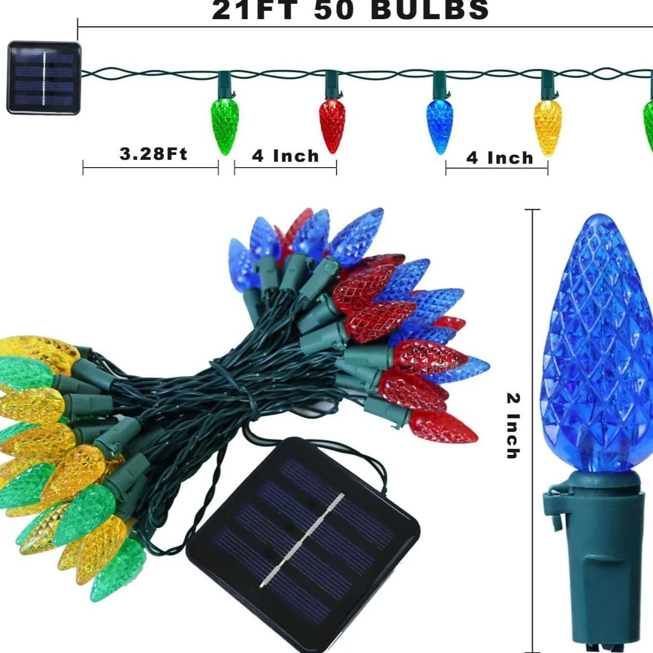 Solar Strawberry Christmas String Lights 6