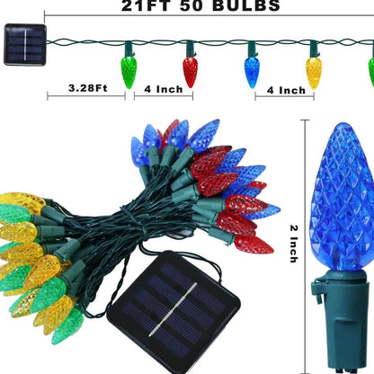 Solar Strawberry Christmas String Lights 6