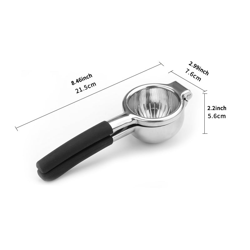 Manual Citrus Juicer Durable Metal, LemonSqueezerStainless Steel LARGE, PremiumQuality Silver Juicing Bowl, Non SlipGrip