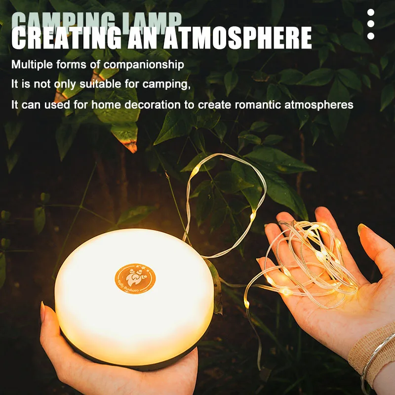Solar Lights Outdoor Camping Light RGB Atmosphere Light String Light Outdoor Tent LED Flashlight Wi 2