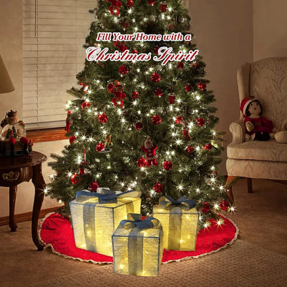 Set Of 3 Christmas Lighted Gift Box Set LED Holiday Decoration For Home And Yard 3