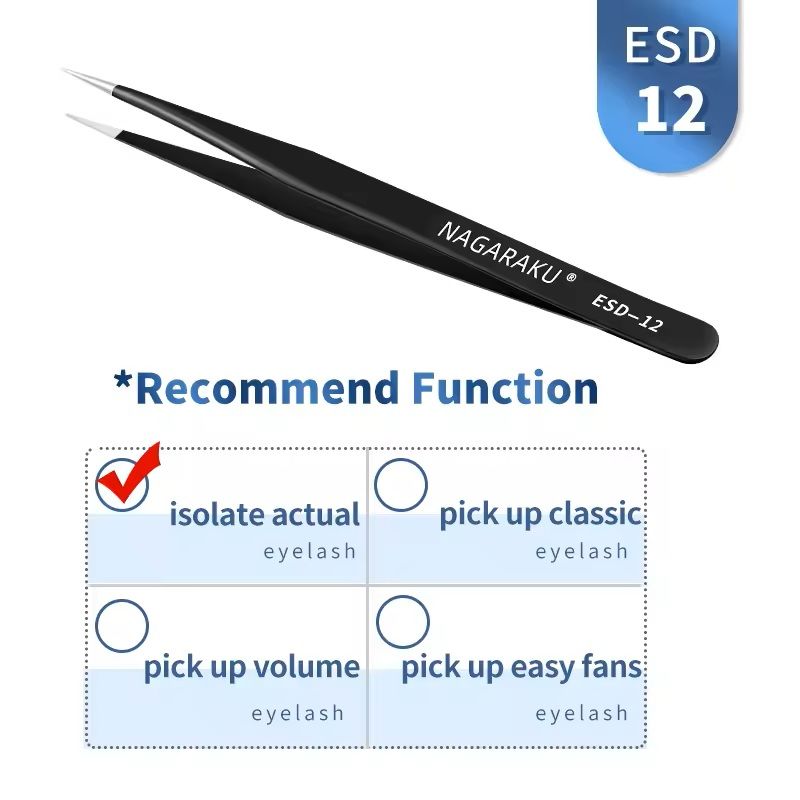 Womens Stainless Steel Eyelash Extension Tweezers 1