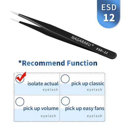 Womens Stainless Steel Eyelash Extension Tweezers 1