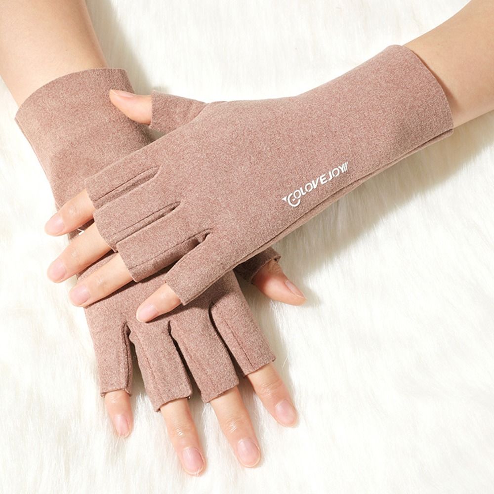 Semi Finger Short Mittens, German Velvet Touchscreen, Autumn Winter Solid Color, Half Finger Gloves