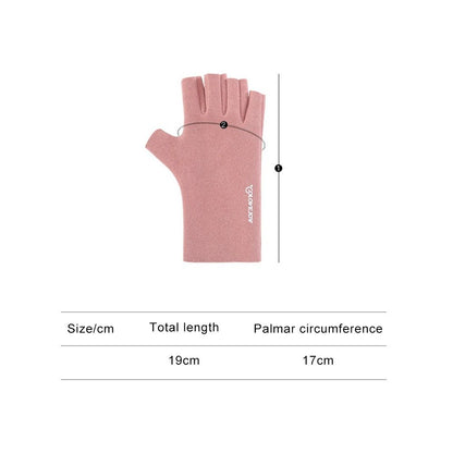 Semi Finger Short Mittens, German Velvet Touchscreen, Autumn Winter Solid Color, Half Finger Gloves