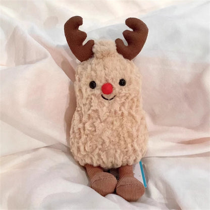 Deer Peanut Ornament, Kawaii Mini Figure, Enchanting Cartoon Doll, Perfect Holiday, Christmas Gift for Kids