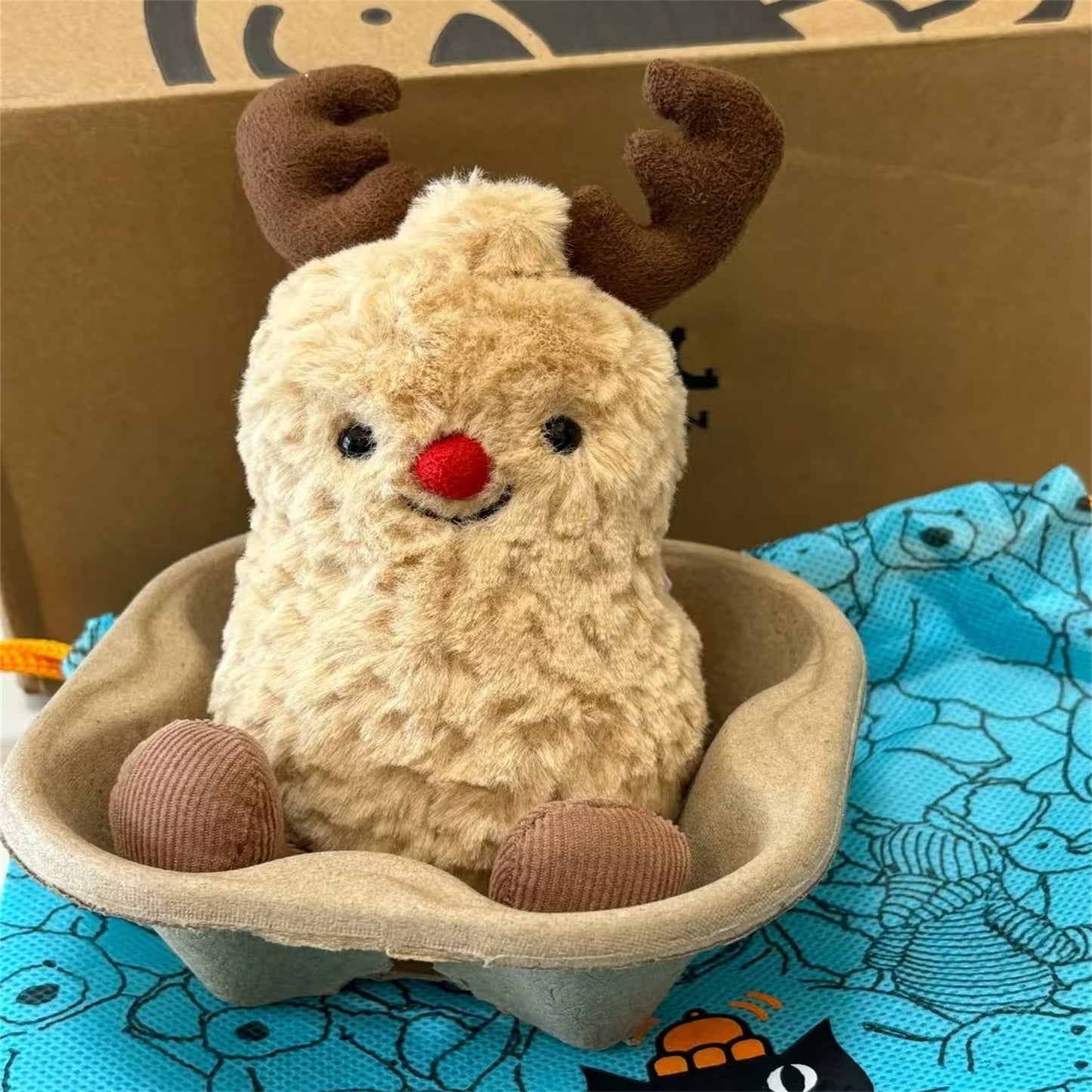 Deer Peanut Ornament Kawaii Mini Figure Enchanting Cartoon Doll Perfect Holiday Christmas Gift For  1