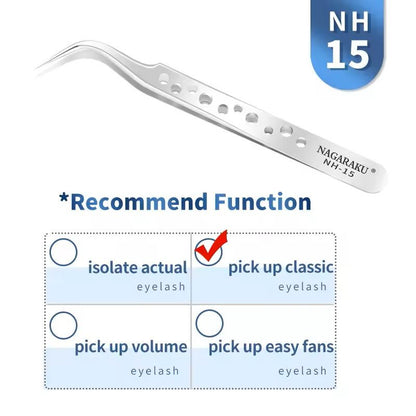 Womens Stainless Steel Eyelash Extension Tweezers 3