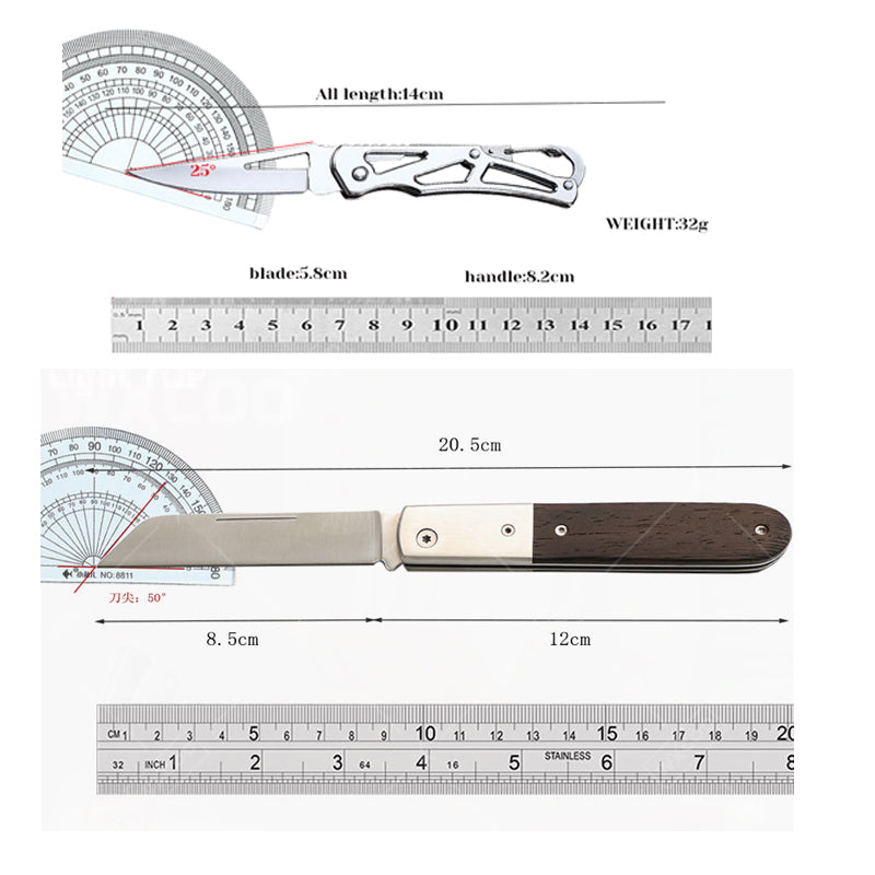 Wooden Handle Kitchen Accessories Folding Fruit Knife Stainless Steel Fruit Paring Knife Butcher Kn 5