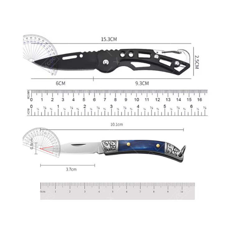Stainless Steel Mini Knife with Non Slip Handle, Household Kitchen Folding Pocket Knife, Multifunctional Fruit knife