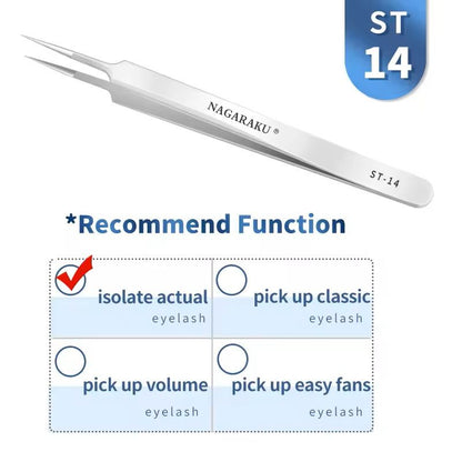 Womens Stainless Steel Eyelash Extension Tweezers 6