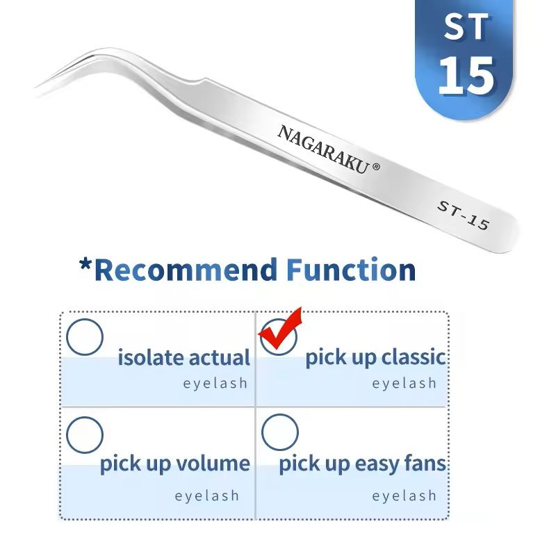 Womens Stainless Steel Eyelash Extension Tweezers 7