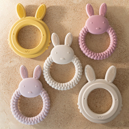 BPA Free Cartoon Rabbit, Baby Teether Silicone Toy, Health Molar Chewing, Nursing Teething Gifts Baby