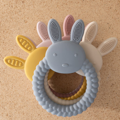 BPA Free Cartoon Rabbit Baby Teether Silicone Toy Health Molar Chewing Nursing Teething Gifts Baby  1