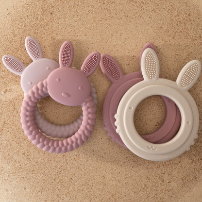 BPA Free Cartoon Rabbit Baby Teether Silicone Toy Health Molar Chewing Nursing Teething Gifts Baby  2
