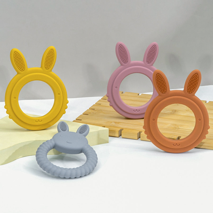 BPA Free Cartoon Rabbit Baby Teether Silicone Toy Health Molar Chewing Nursing Teething Gifts Baby  3