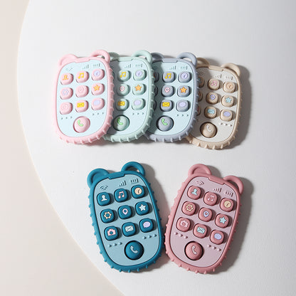 Shape Silicone Teether Teething Toy, New Baby Teether Mobile Phone, Baby Gift Set, Sensory Toy for Kids, Soft Chew
