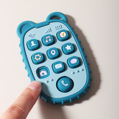 Shape Silicone Teether Teething Toy, New Baby Teether Mobile Phone, Baby Gift Set, Sensory Toy for Kids, Soft Chew