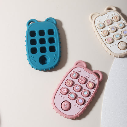 Shape Silicone Teether Teething Toy, New Baby Teether Mobile Phone, Baby Gift Set, Sensory Toy for Kids, Soft Chew