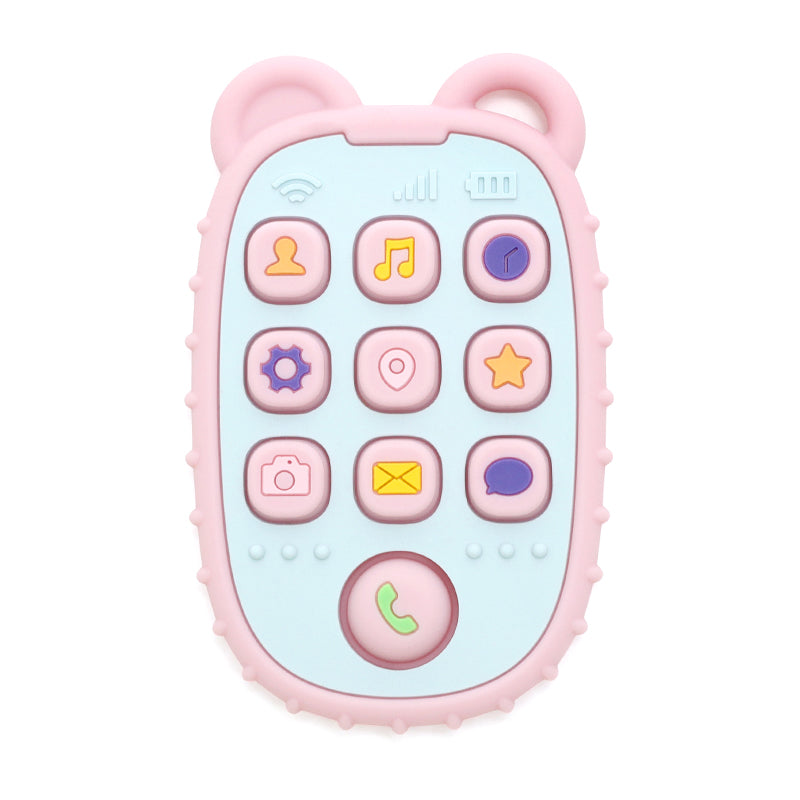 Shape Silicone Teether Teething Toy, New Baby Teether Mobile Phone, Baby Gift Set, Sensory Toy for Kids, Soft Chew