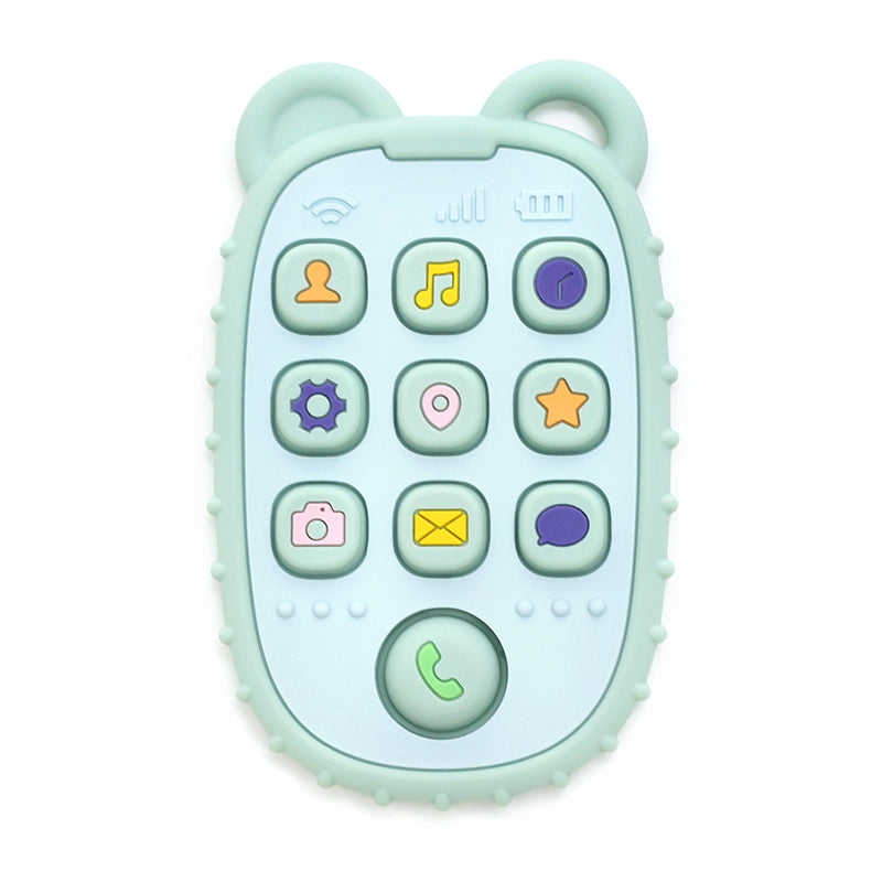 Shape Silicone Teether Teething Toy, New Baby Teether Mobile Phone, Baby Gift Set, Sensory Toy for Kids, Soft Chew