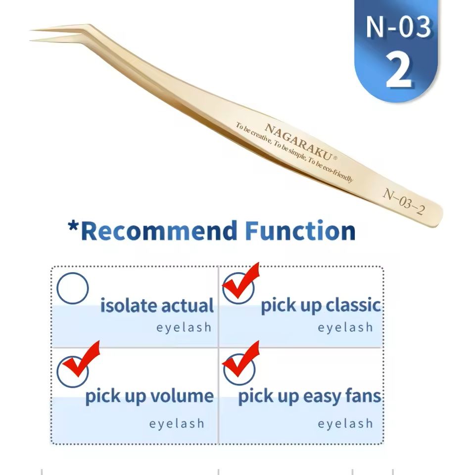 Womens Stainless Steel Eyelash Extension Tweezers 9