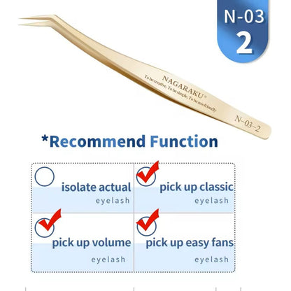Womens Stainless Steel Eyelash Extension Tweezers 9