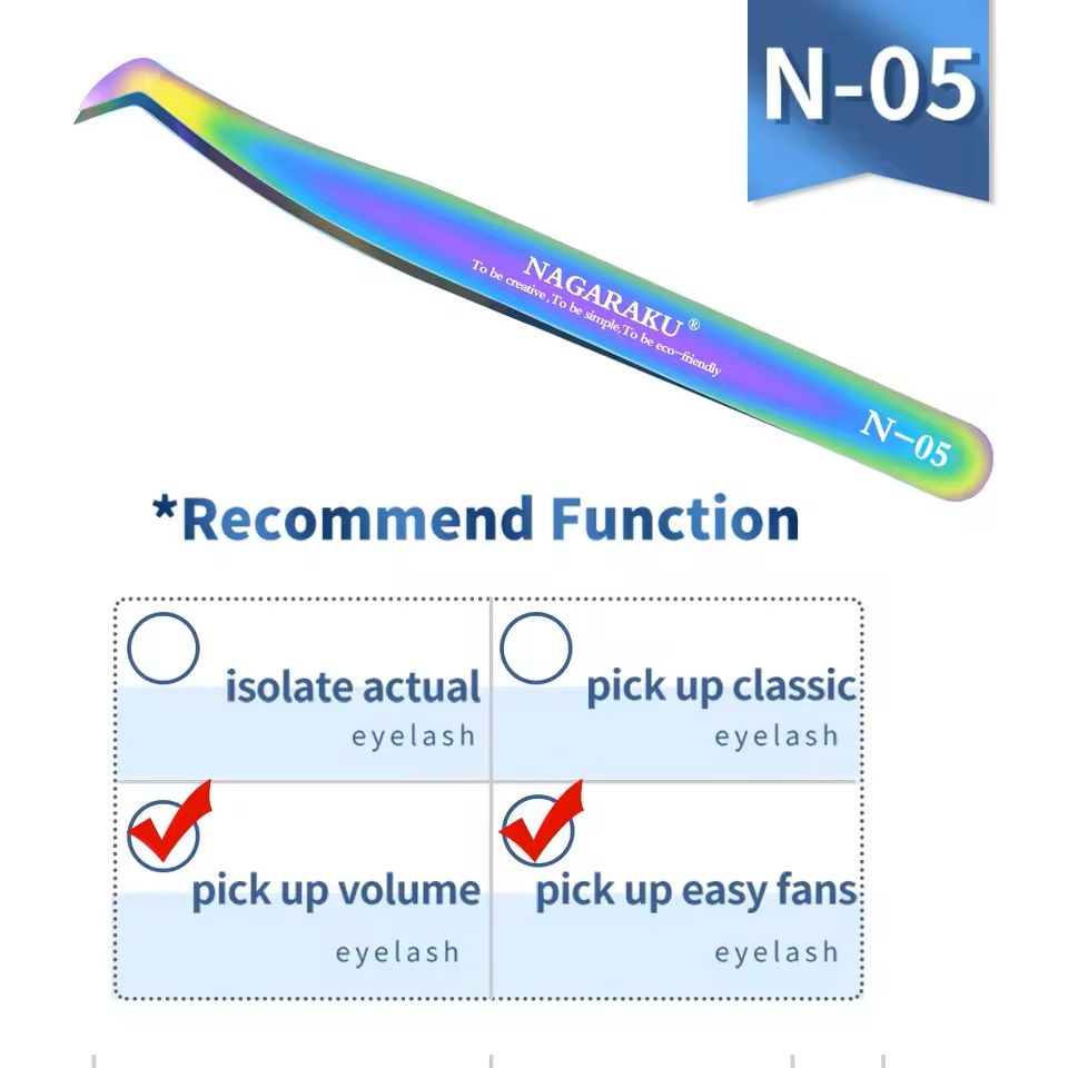 Womens Stainless Steel Eyelash Extension Tweezers 11