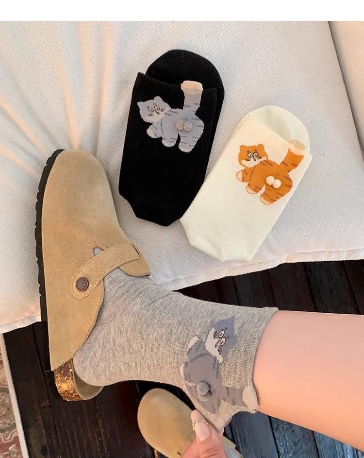 Purrfect Cat MidTube Socks  Soft SweatAbsorbing Couples Pack 1