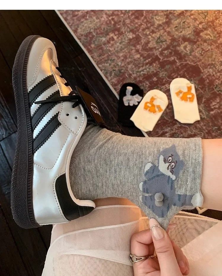 Purrfect Cat MidTube Socks  Soft SweatAbsorbing Couples Pack 5