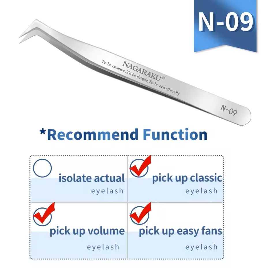 Womens Stainless Steel Eyelash Extension Tweezers 16
