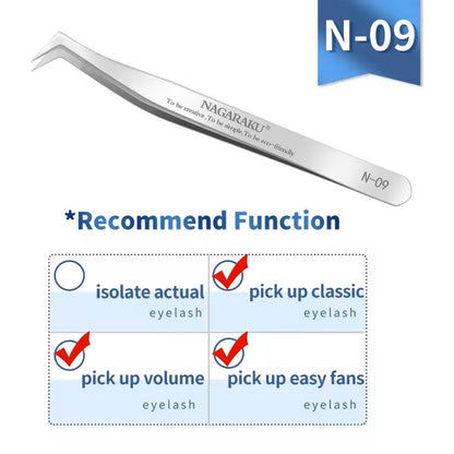 Womens Stainless Steel Eyelash Extension Tweezers 16