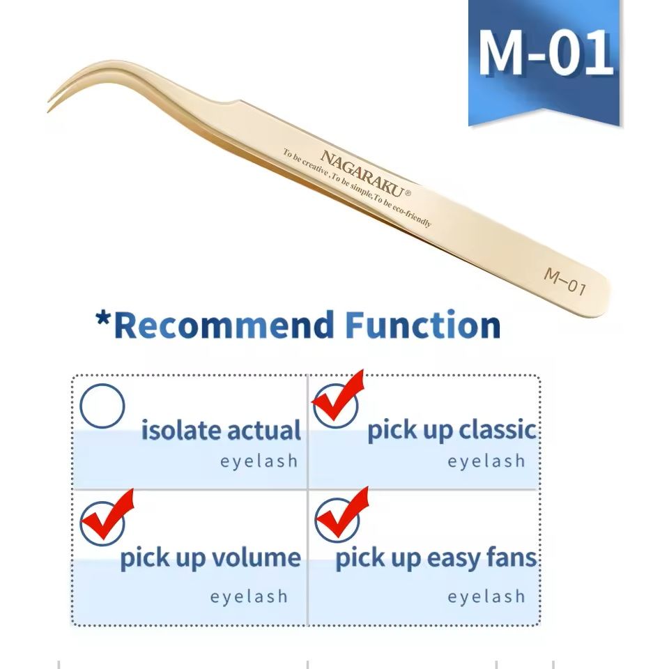 Womens Stainless Steel Eyelash Extension Tweezers 17
