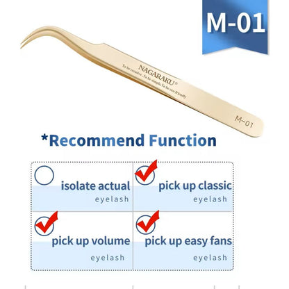 Womens Stainless Steel Eyelash Extension Tweezers 17