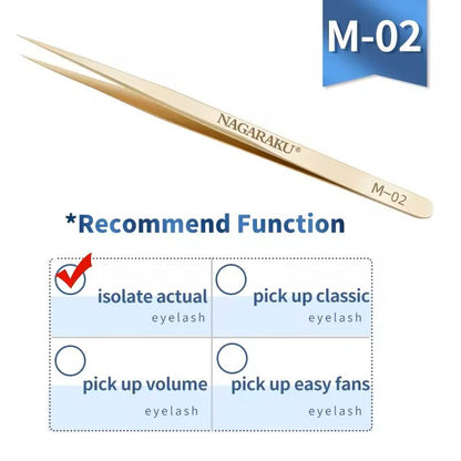 Womens Stainless Steel Eyelash Extension Tweezers 18