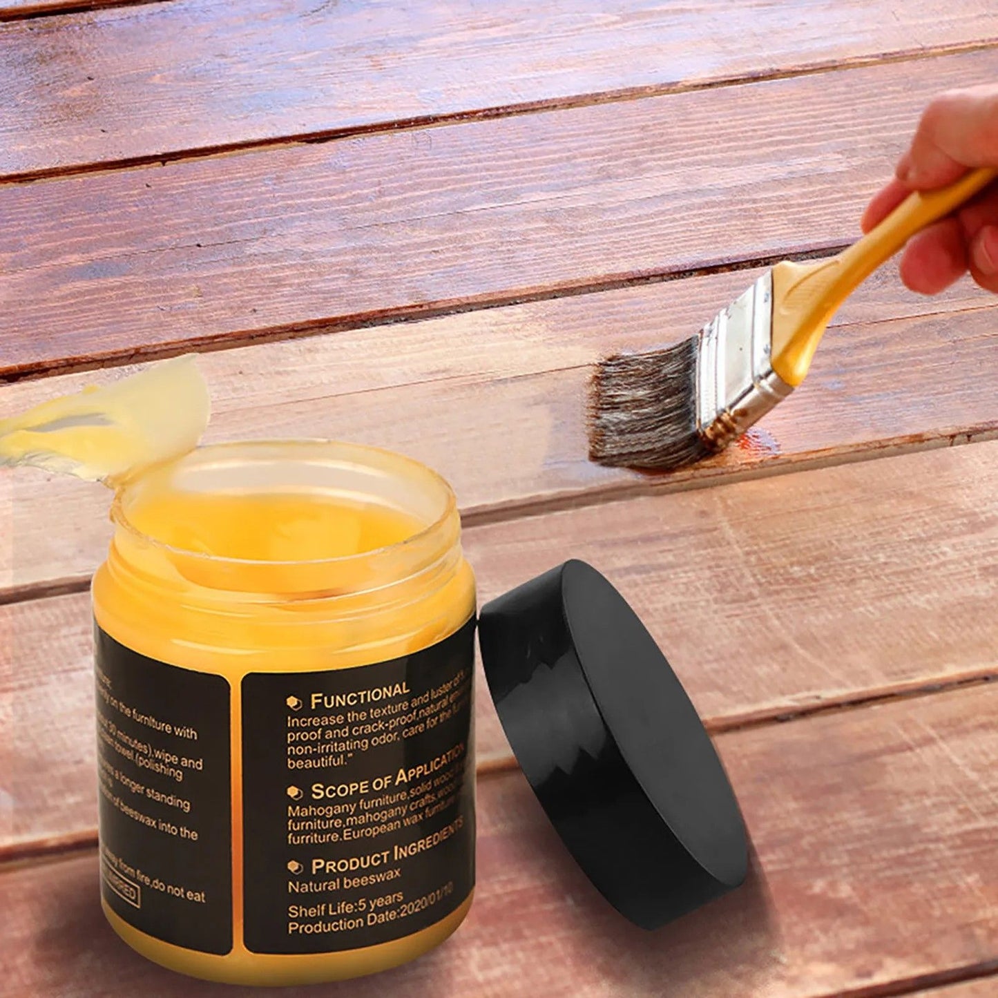 Natural Thrive Wood Furniture Wax Premium Beeswax Furniture Polish  Complete Wood Care Solution 5