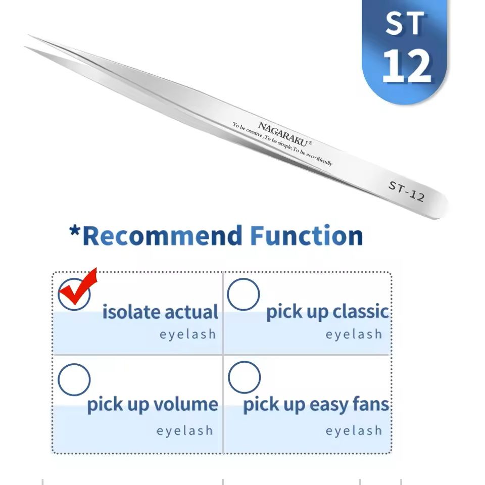 Womens Stainless Steel Eyelash Extension Tweezers 21