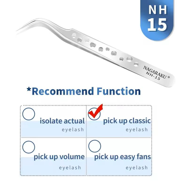 Womens Stainless Steel Eyelash Extension Tweezers 22