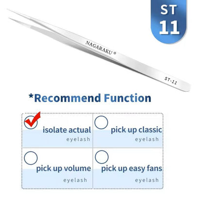 Womens Stainless Steel Eyelash Extension Tweezers 23