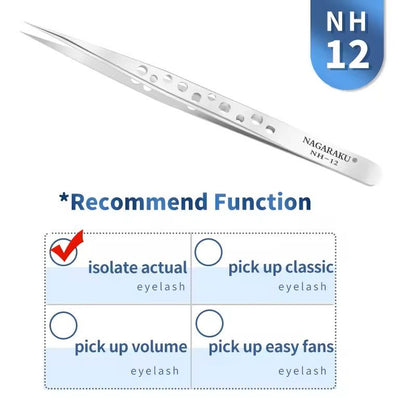 Womens Stainless Steel Eyelash Extension Tweezers 29
