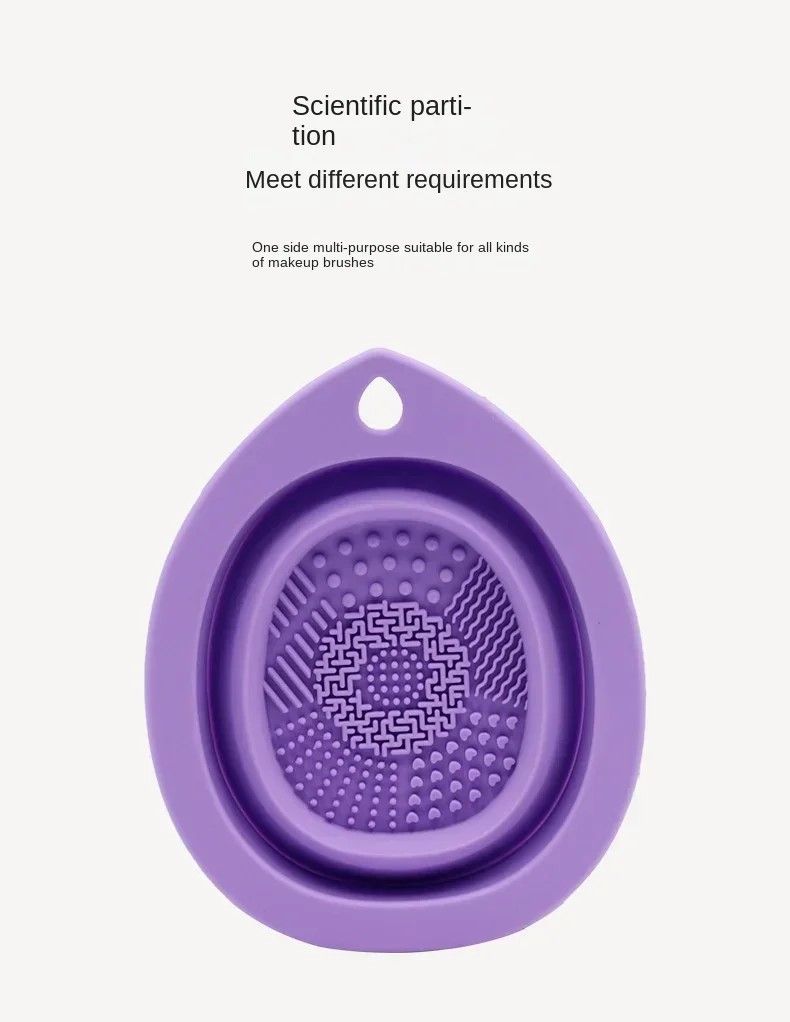 Premium Silicone Makeup Brush Cleaning Bowl  PowderPuff Scrubber The Ultimate Foldable Tool For Spo